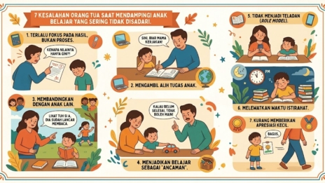 7 Kesalahan Orang Tua Saat Mendampingi Anak Belajar yang Sering Tidak Disadari